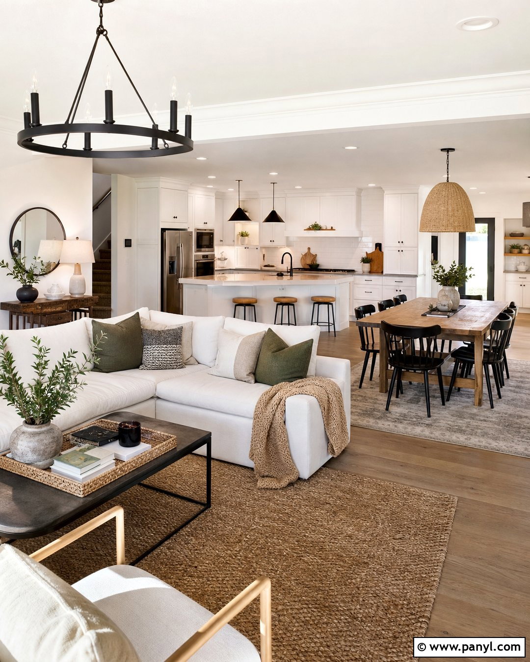 Off White Open Concept Interior - 30 off white walls with white trim ideas