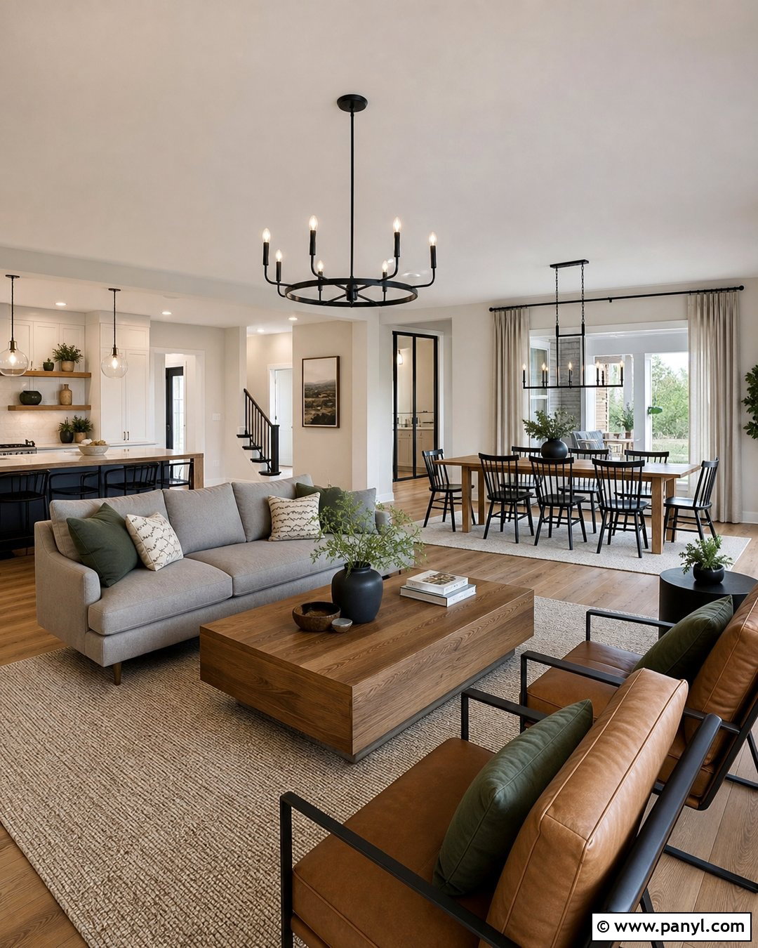 Off White Open Concept Living Room - 45 off white walls