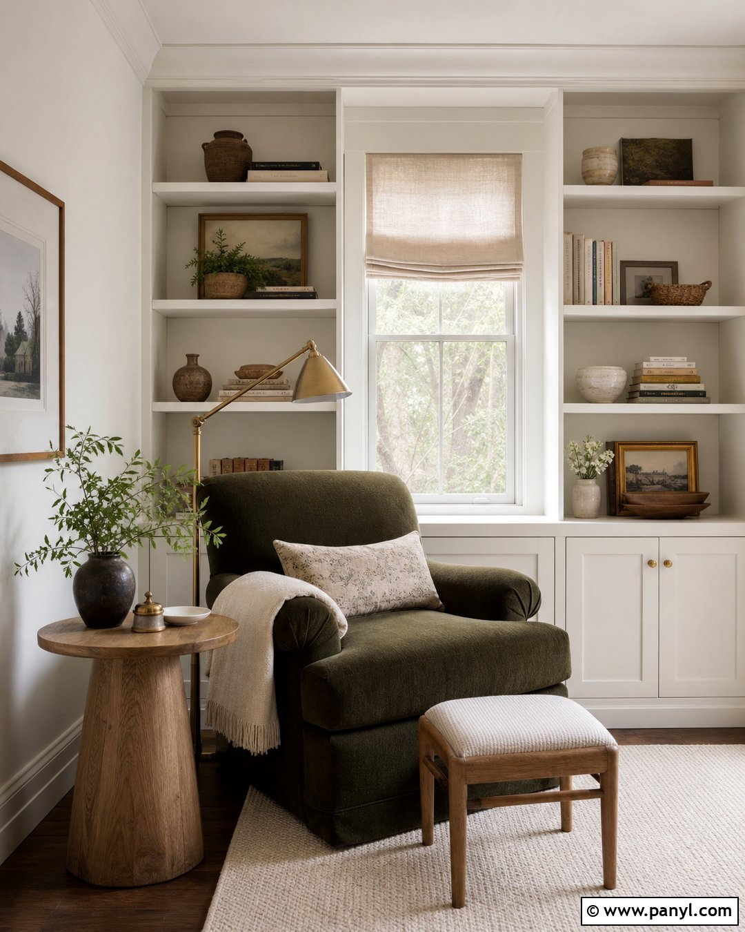 Off White Reading Nook With Built In Shelves - 35 off white wall color ideas