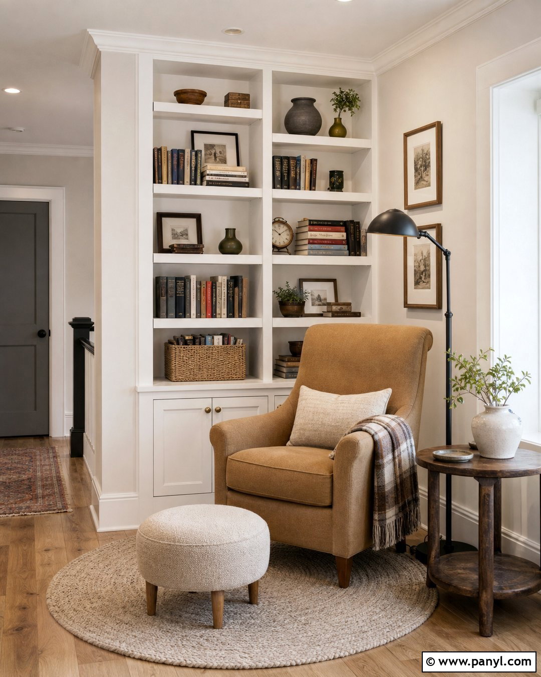 Off White Reading Nook With White Shelves - 30 off white walls with white trim ideas