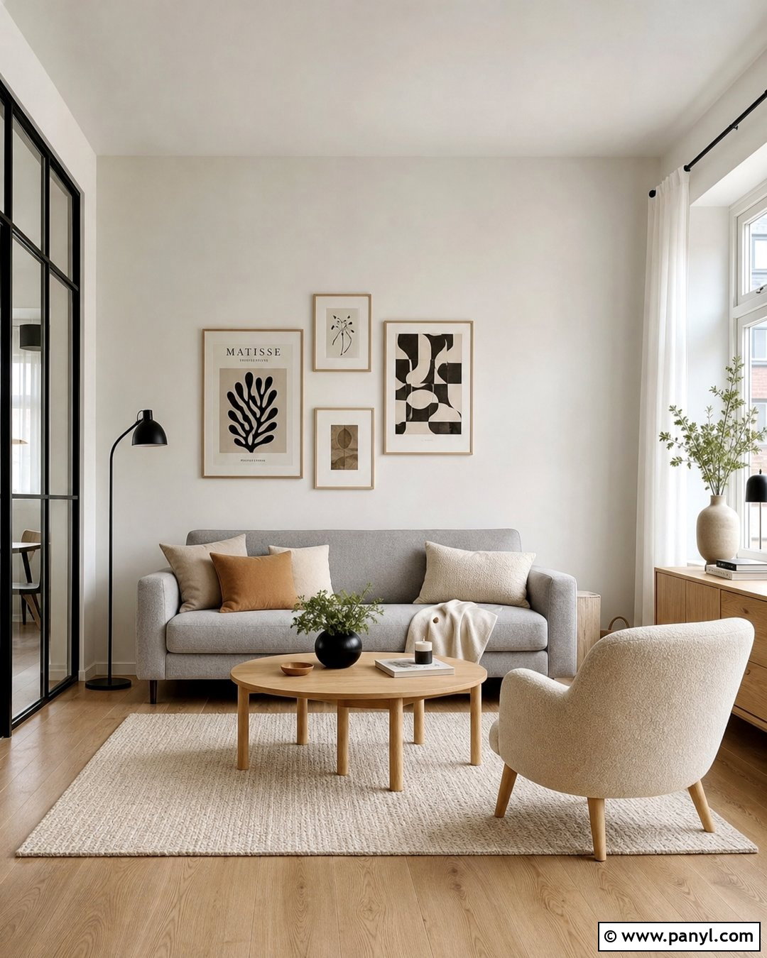 Off White Scandinavian Living Room - 45 off white walls