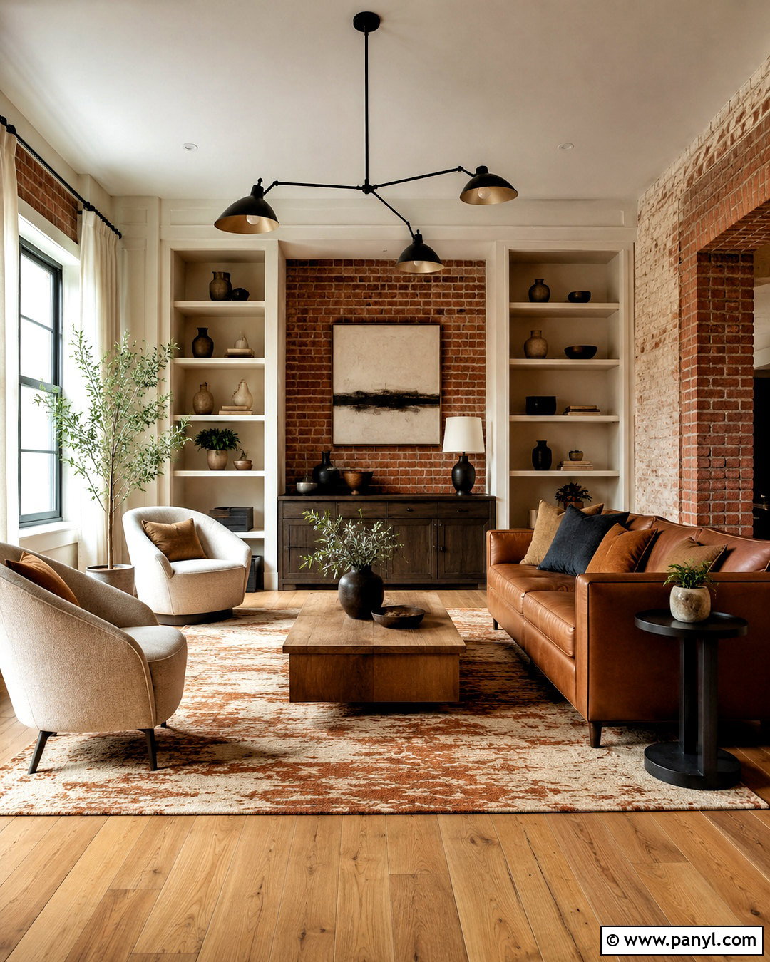 Off-White Trim With Red Brick - 20 off white trim ideas