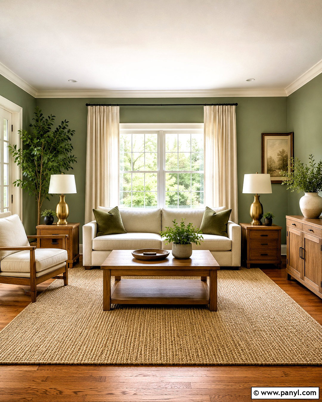 Off-White Trim With Sage Green Walls - 20 off white trim ideas