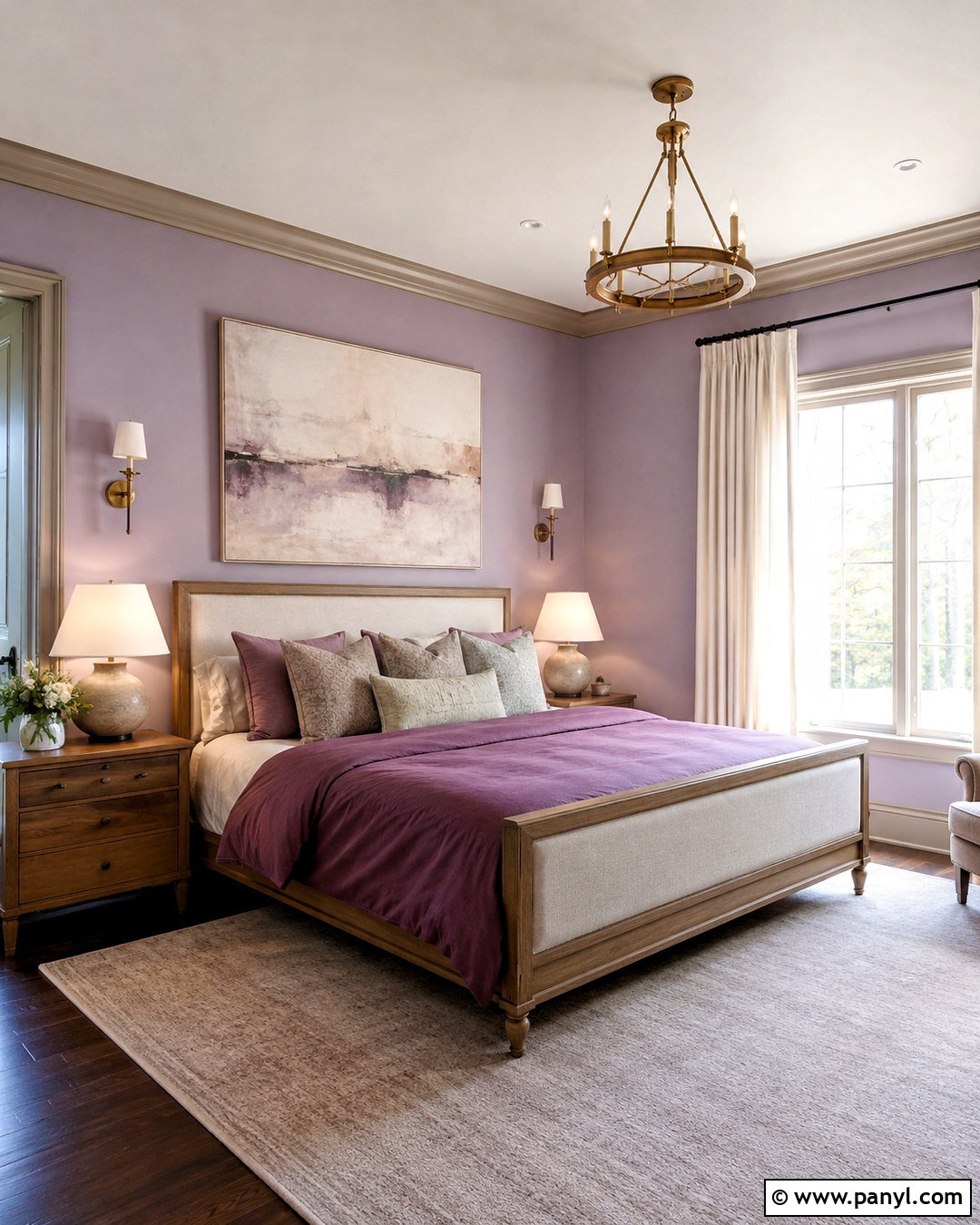 Off-White Trim With Soft Lavender Walls - 20 off white trim ideas