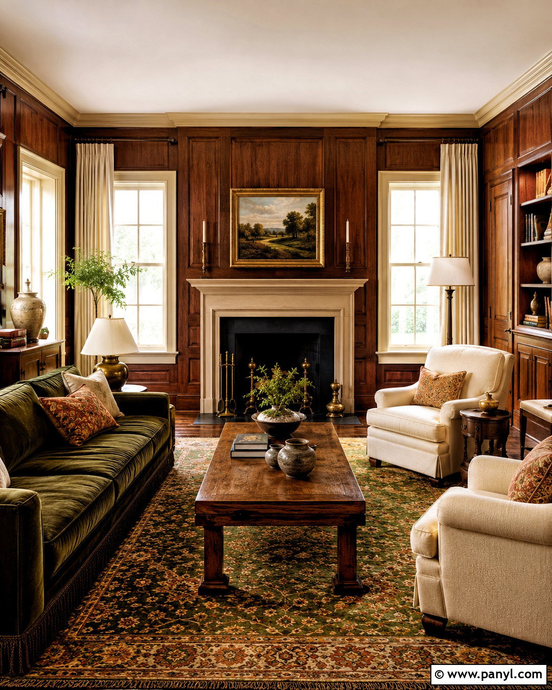 Off-White Trim With Wood Paneling - 20 off white trim ideas