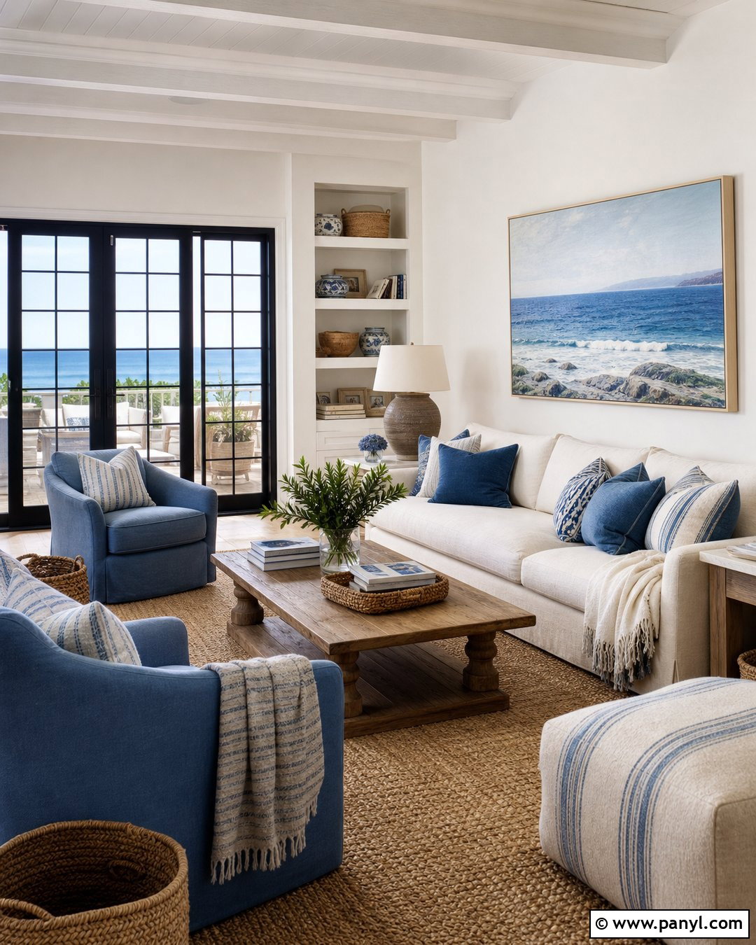 Off White Walls With Coastal Blue - 35 off white wall color ideas