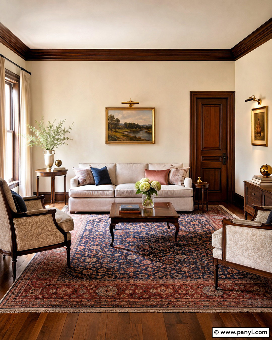 Off White Walls With Dark Wood Trim - 40 Light Walls With Dark Trim Ideas