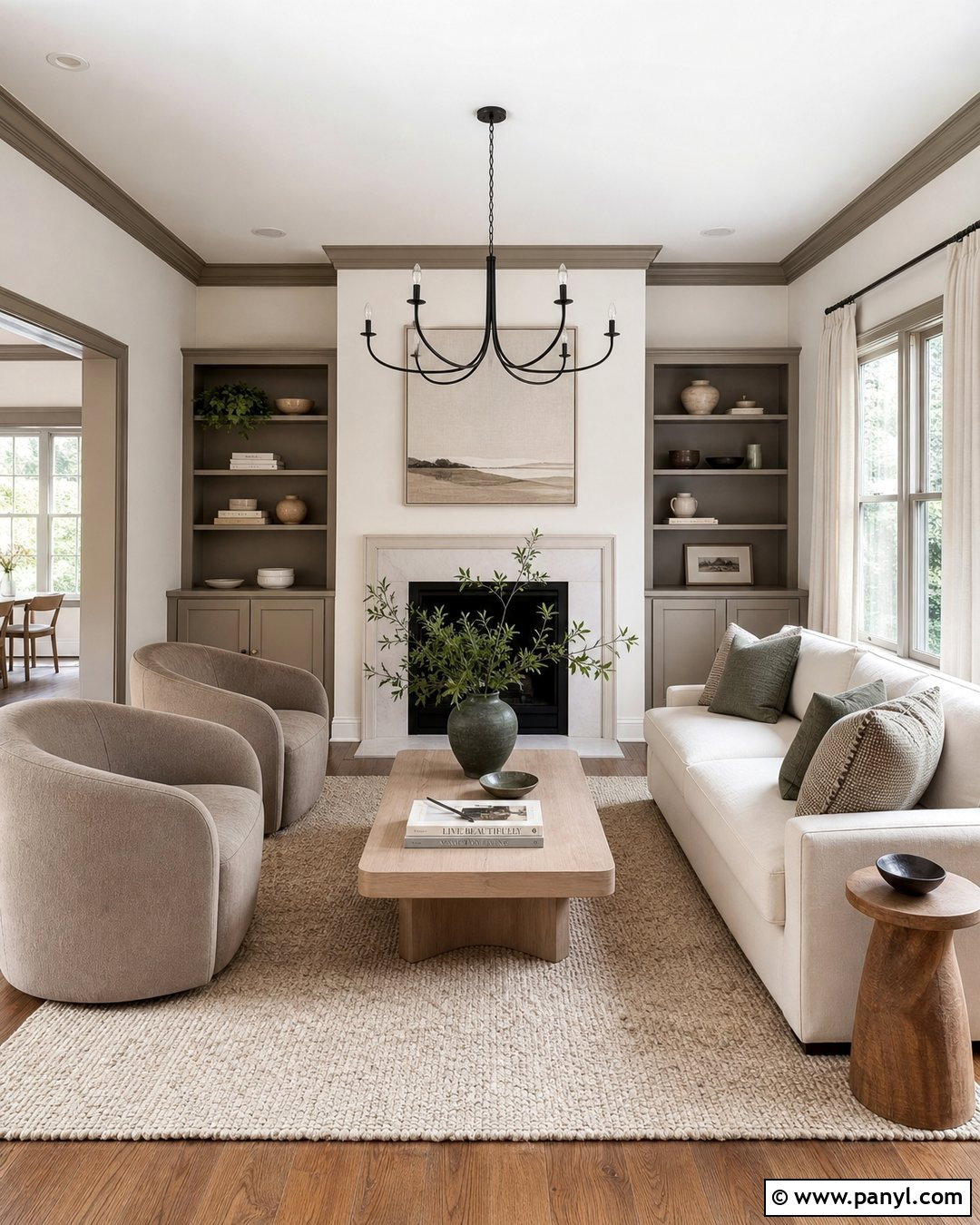 Off-White Walls With Taupe Trim - 20 Light Walls Colored Trim Ideas