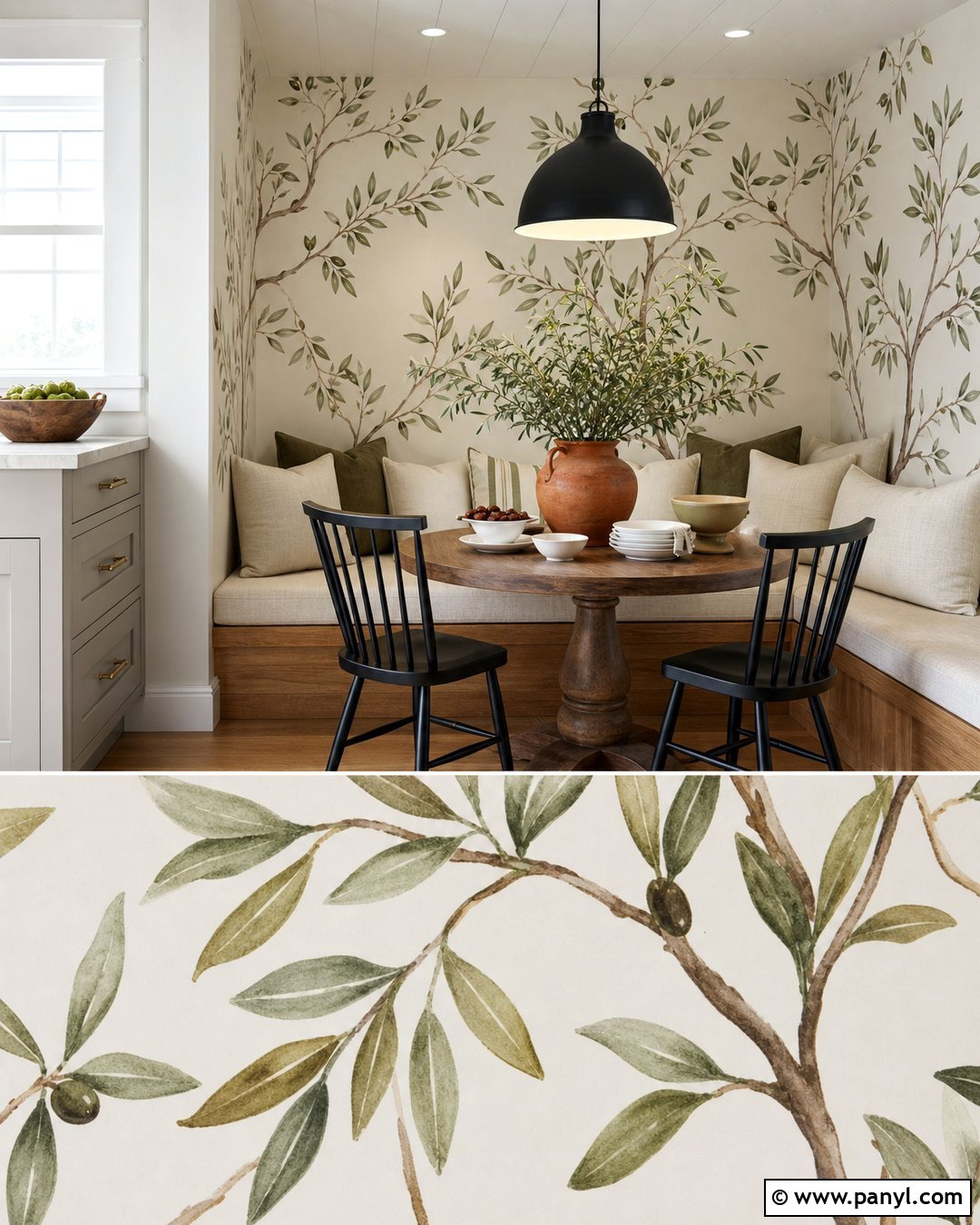 Olive Branch Kitchen Wall - 20 Wall Paint Leaves