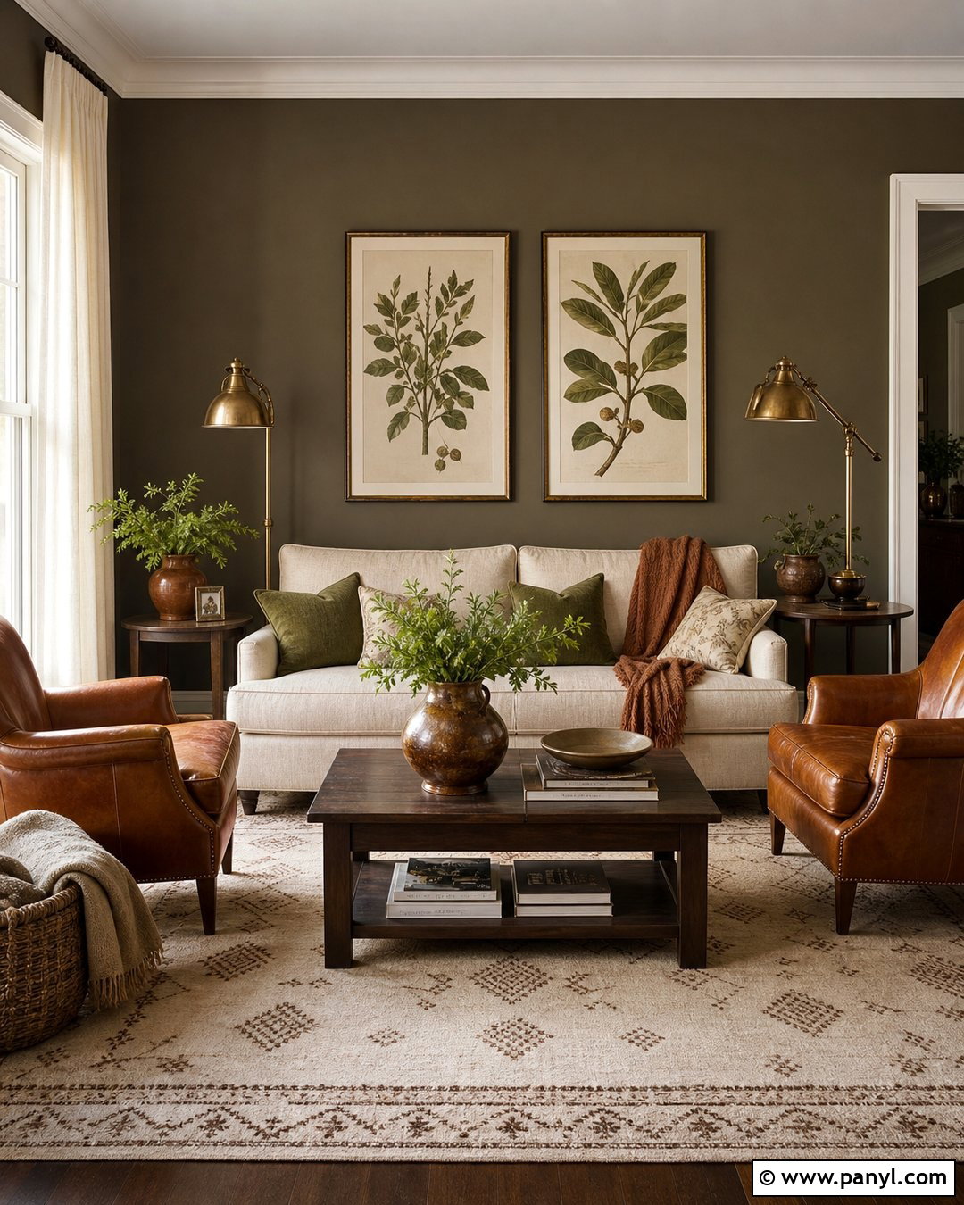 Olive Brown Living Room Walls - 35 Brown Wall Color Ideas