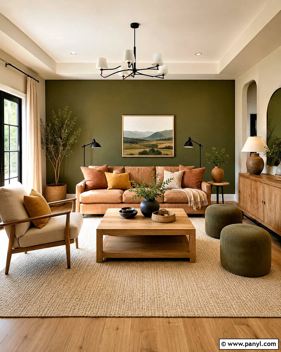 Olive Green Accent Wall - 20 living room accent wall paint colors