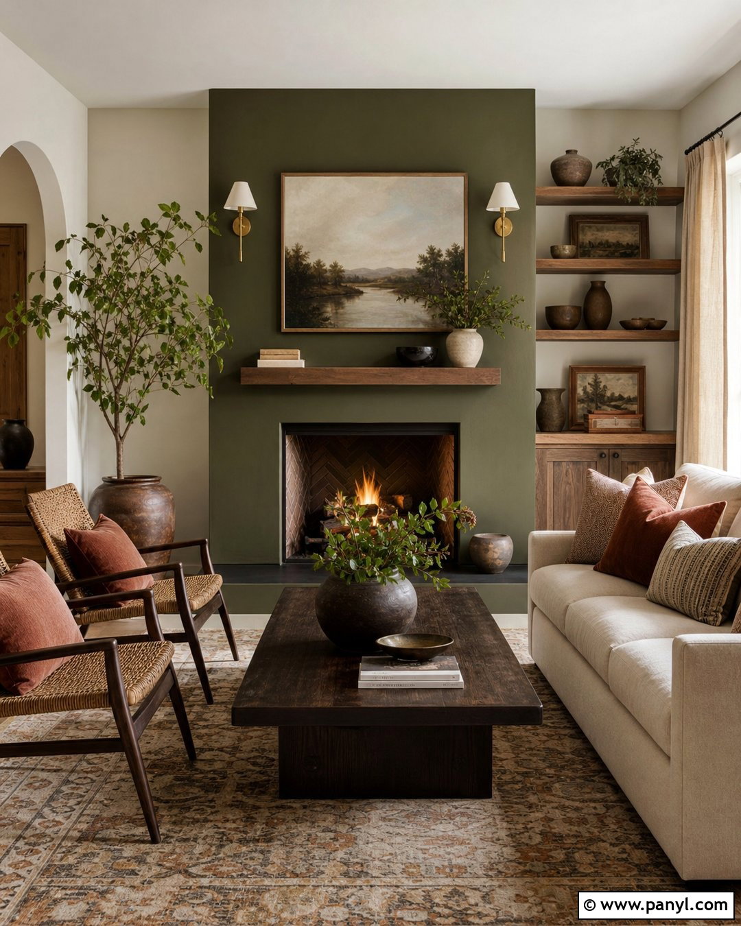 Olive Green Accent Wall - 35 accent wall color ideas