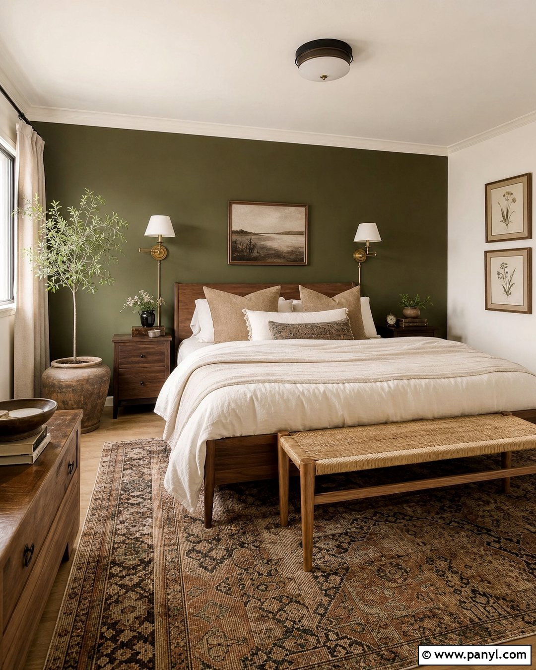 Olive Green Accent Wall Bedroom - 50 green accent wall ideas