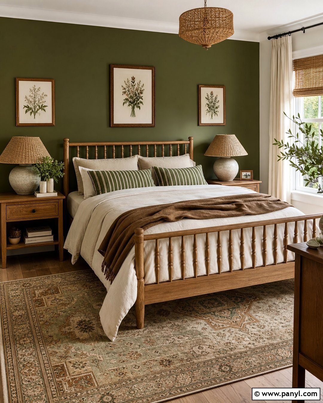 Olive Green Accent Wall Bedroom - 35 green accent walls