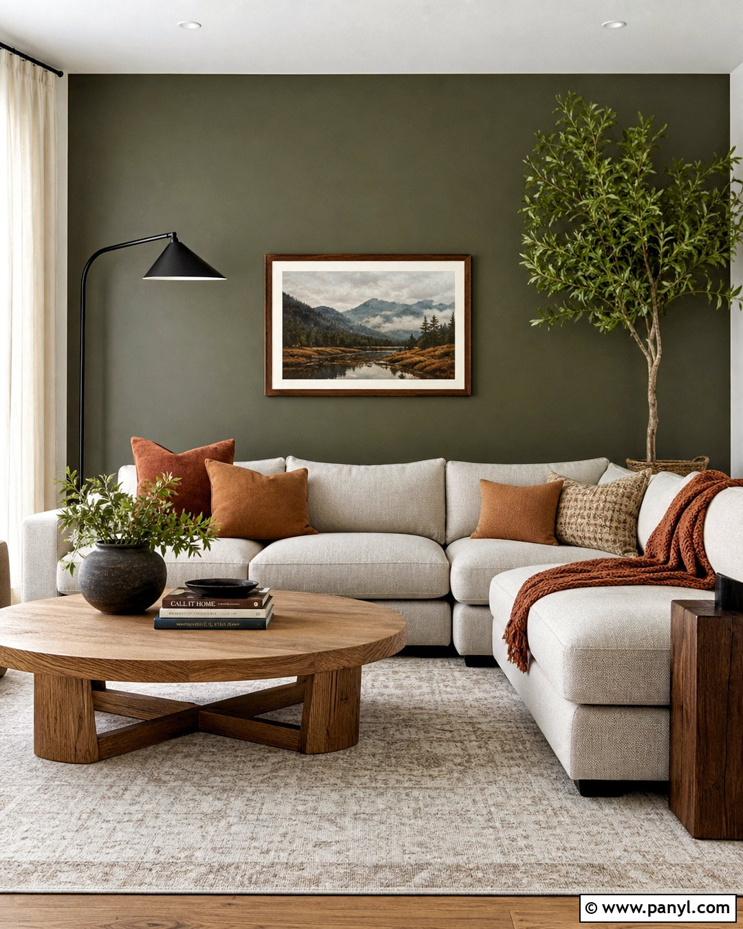 Olive Green Accent Wall Behind Sofa - 20 olive green painted walls
