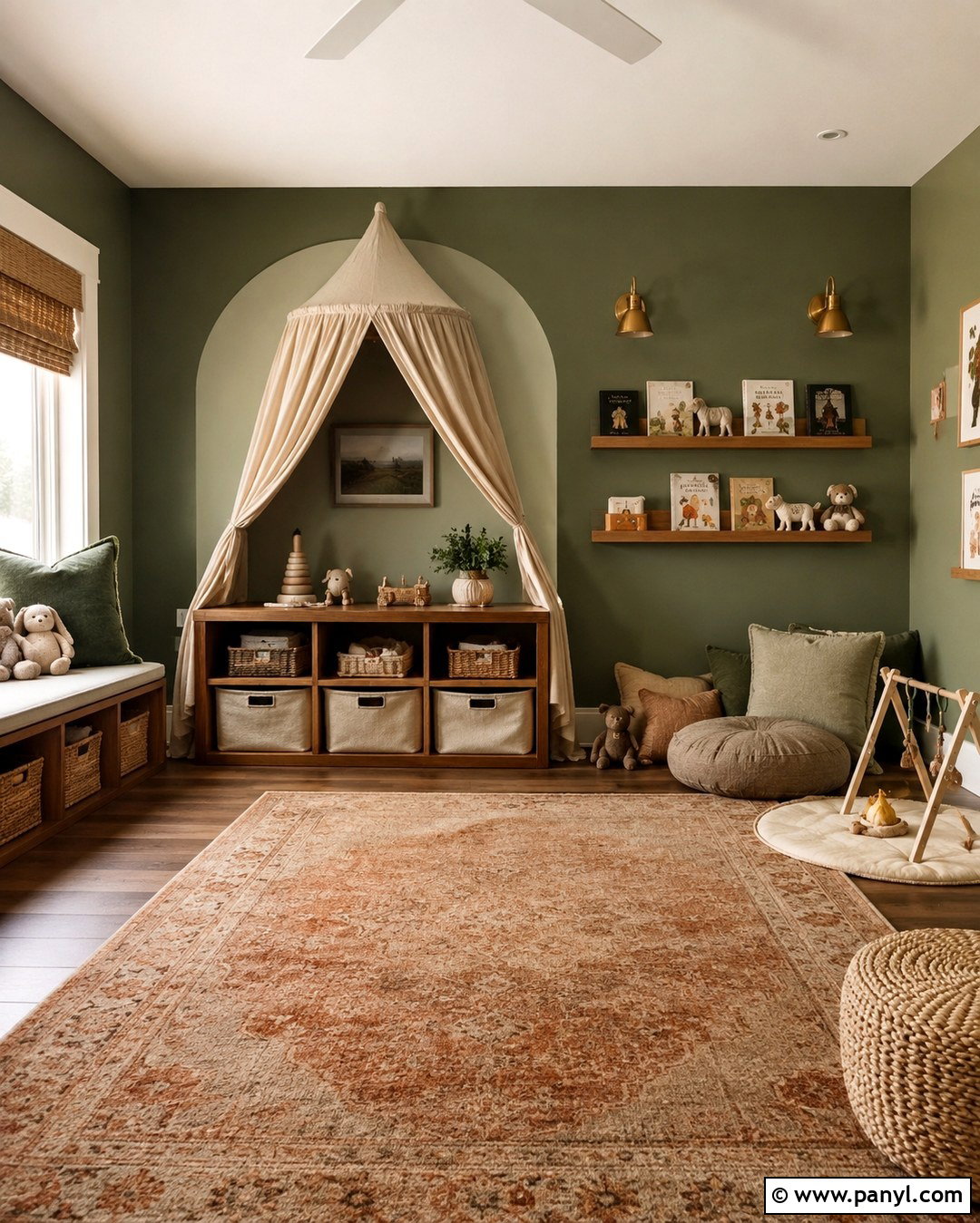 Olive Green Accent Wall Playroom - 20 Green Accent Wall Playroom Ideas