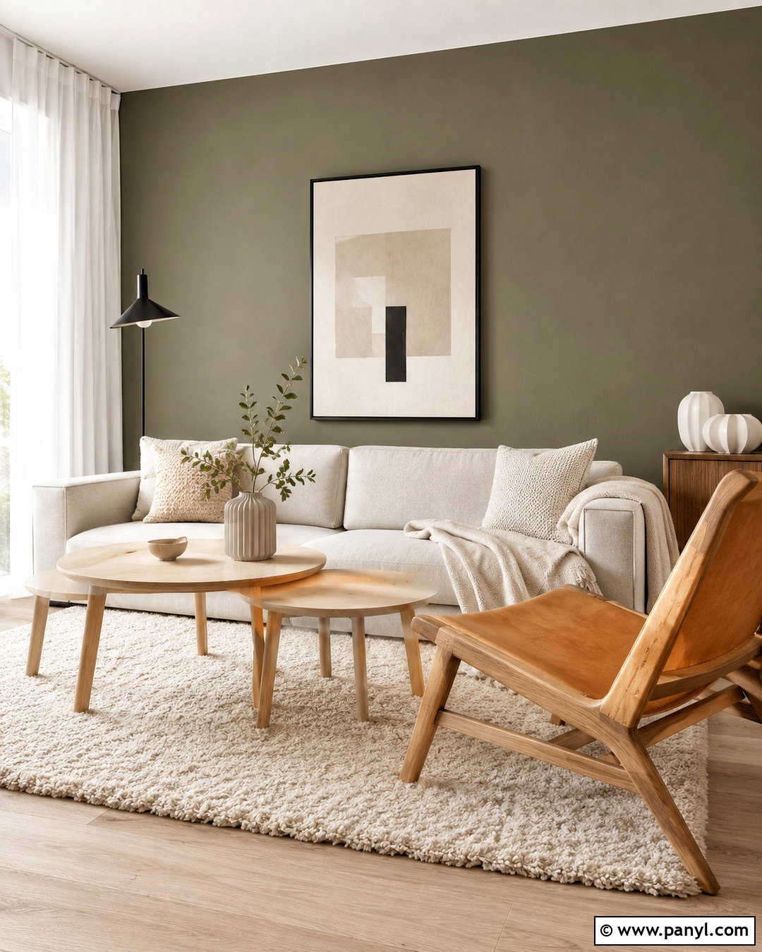 Olive Green Accent Wall Scandinavian Living Room - 20 olive green accent wall living room ideas