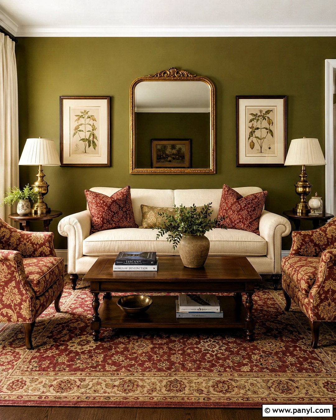 Olive Green Accent Wall Traditional Living Room - 20 olive green accent wall living room ideas