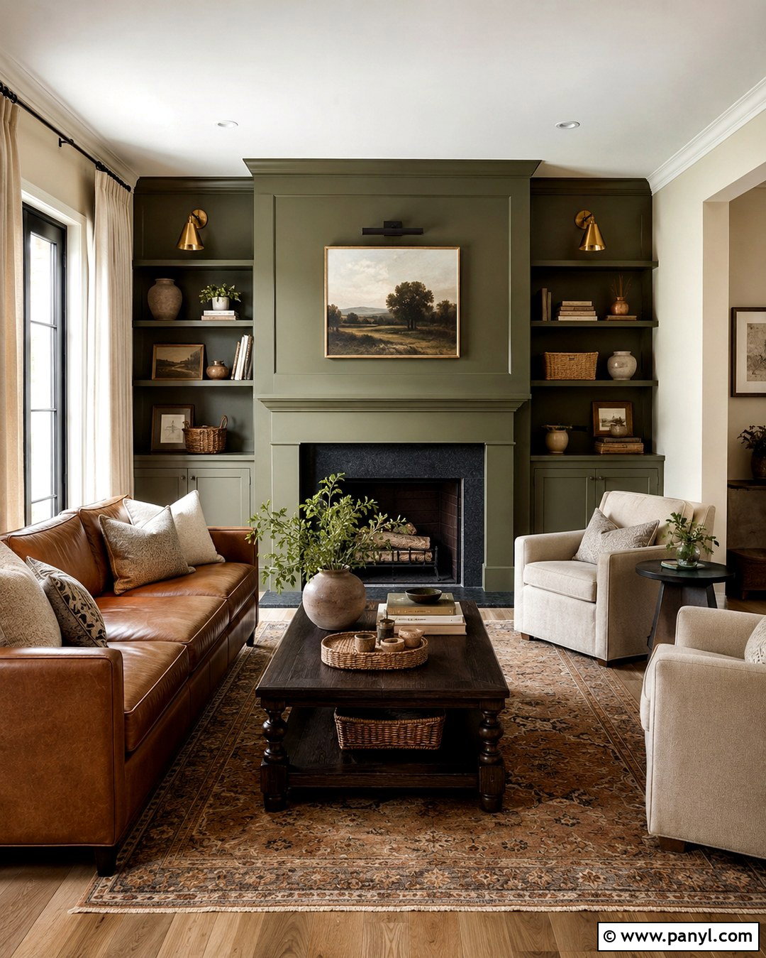 Olive Green And Beige Interior Walls - 20 Colour Combination For Interior Walls