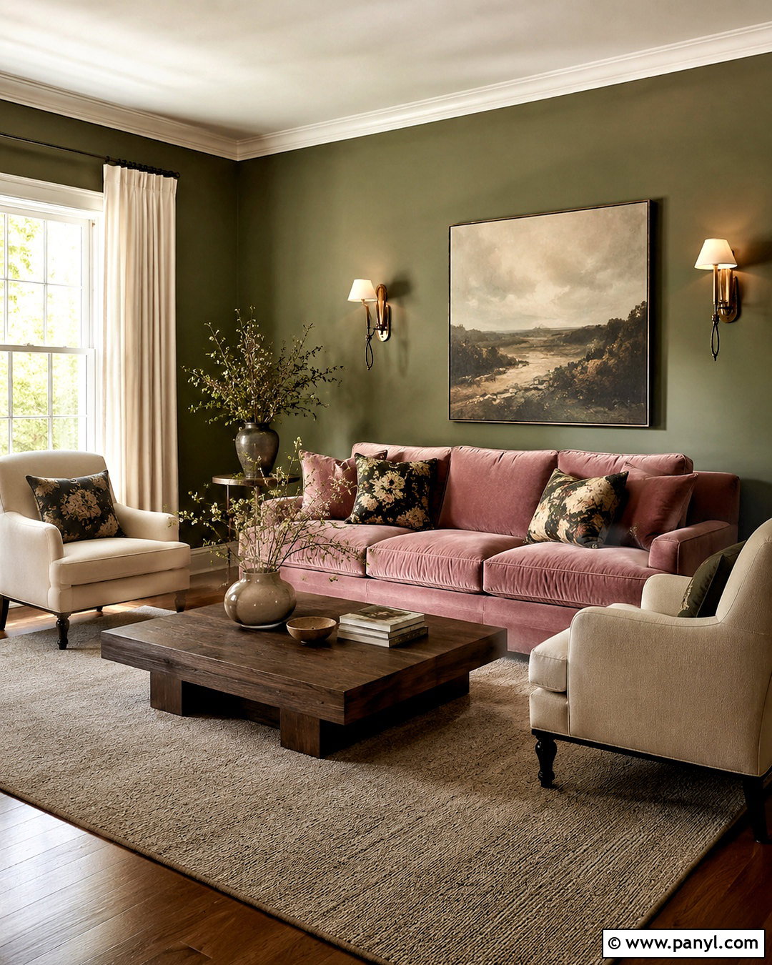 Olive Green And Blush Living Room - 20 olive green living room ideas