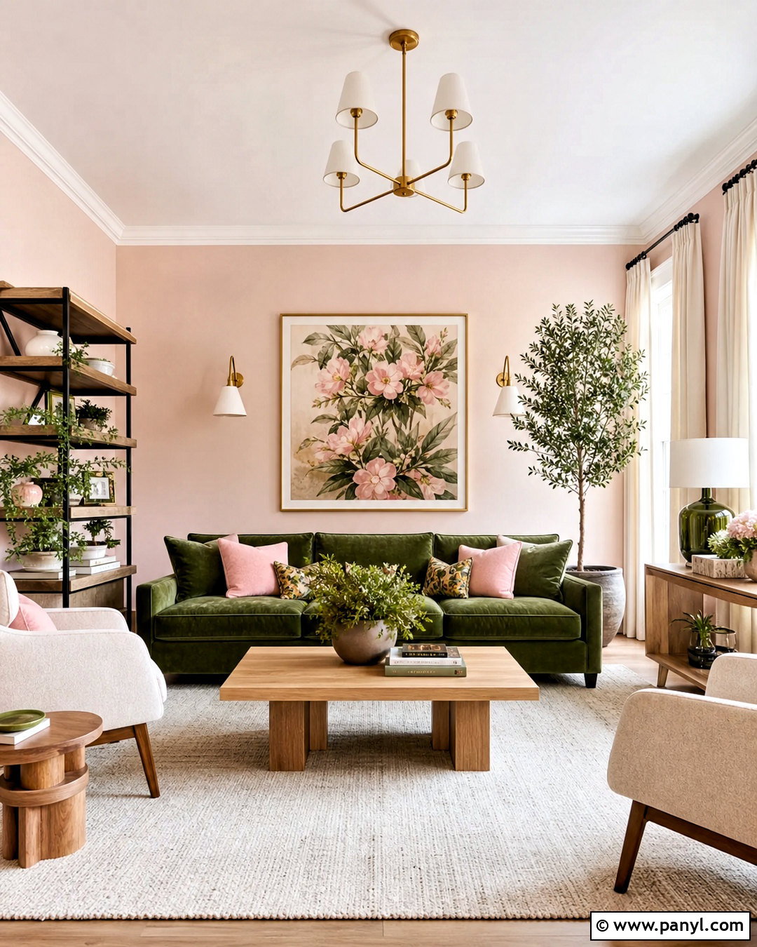 Olive Green And Blush Pink Living Room - 20 olive green living room color scheme ideas