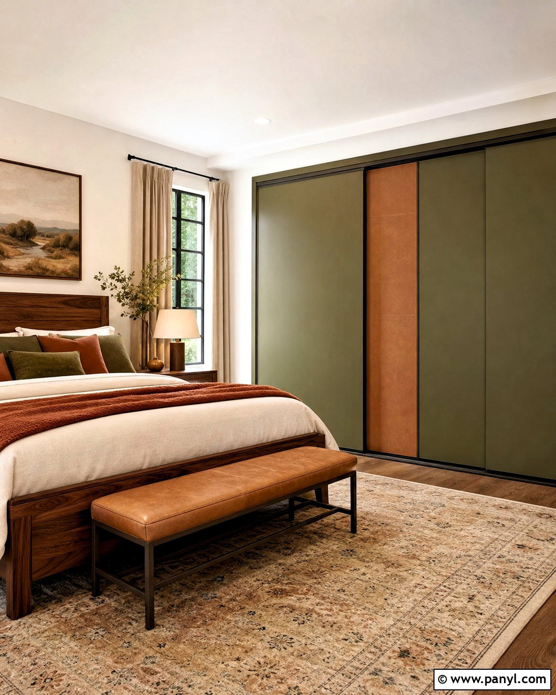 Olive Green And Camel Sliding Wardrobe - 20 sliding wardrobe color ideas bedroom ideas