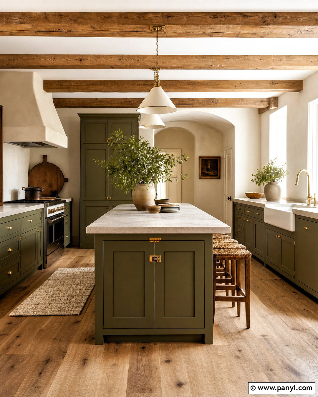 Olive Green And Cream Farmhouse Kitchen - 20 farmhouse kitchen color scheme ideas