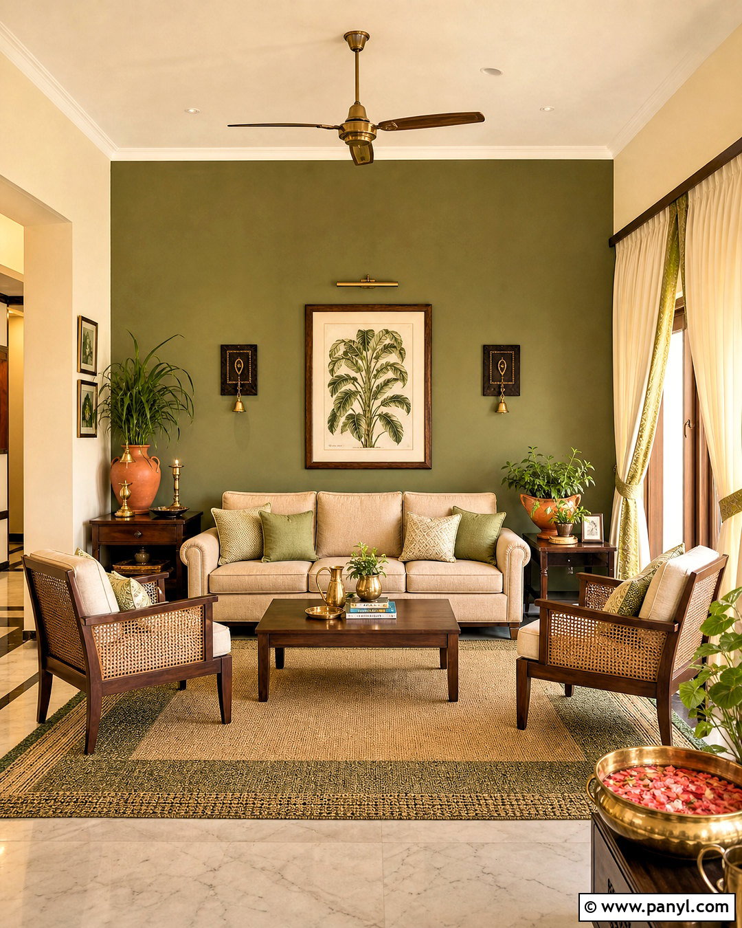 Olive Green And Cream Hall Paint - 20 hall colour paint living rooms indian ideas
