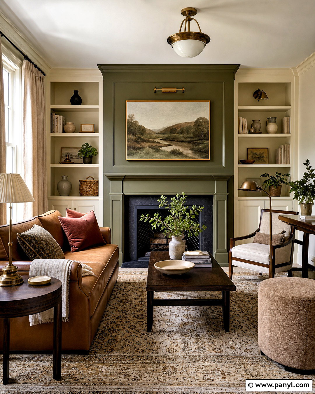 Olive Green And Cream Hall Room - 20 hall room color ideas