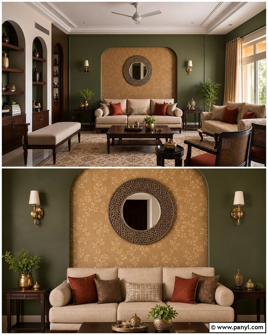 Olive Green And Gold Beige Living Room Walls - 30 Colour For Living Room Wall Indian Ideas