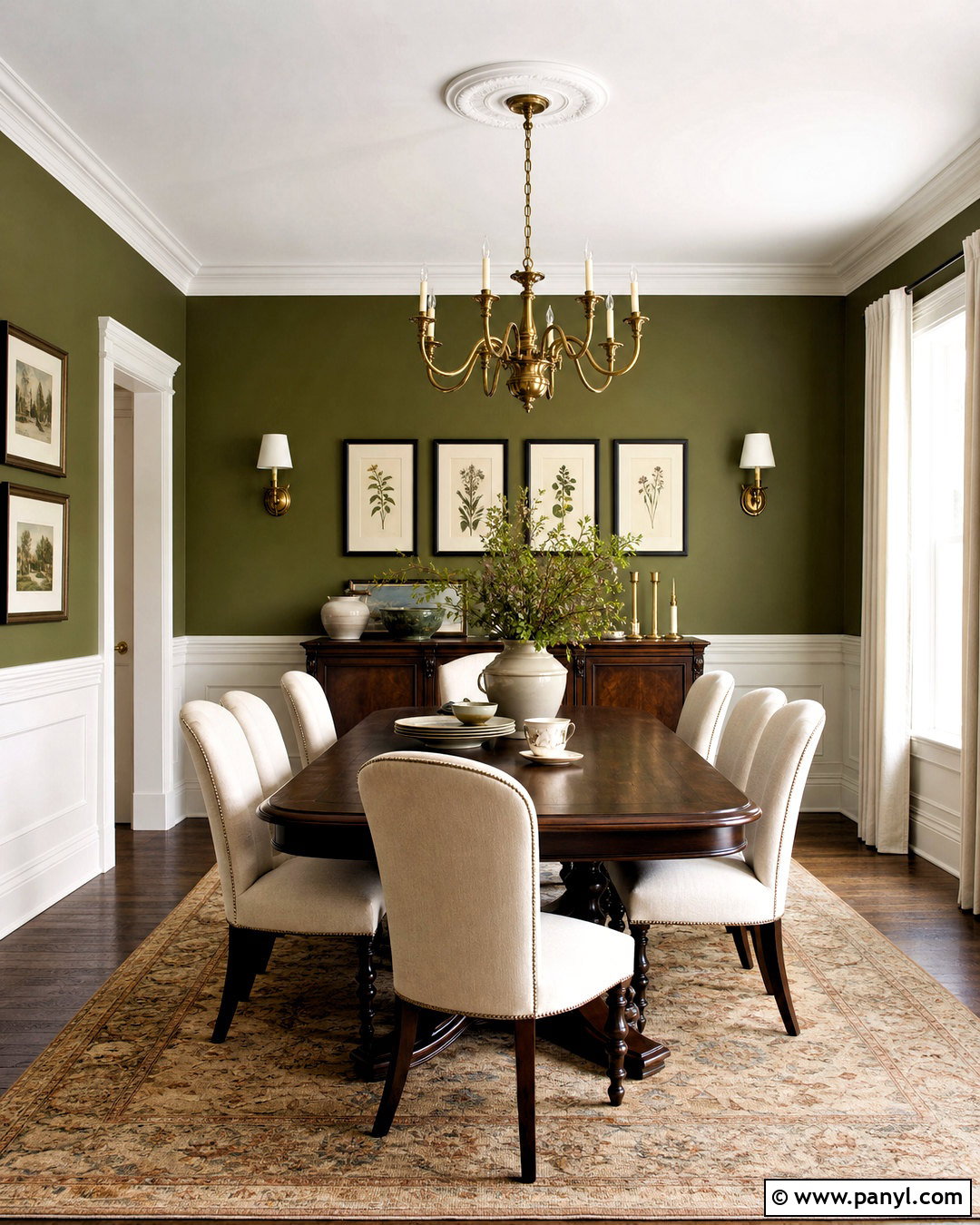 Olive Green And Ivory Wall Colour Combination - 20 wall colour combinations
