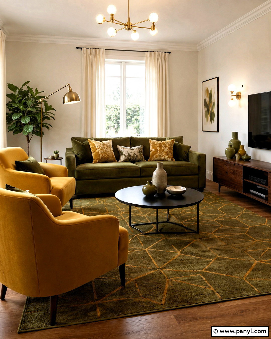 Olive Green And Mustard Living Room - 20 olive green living room ideas