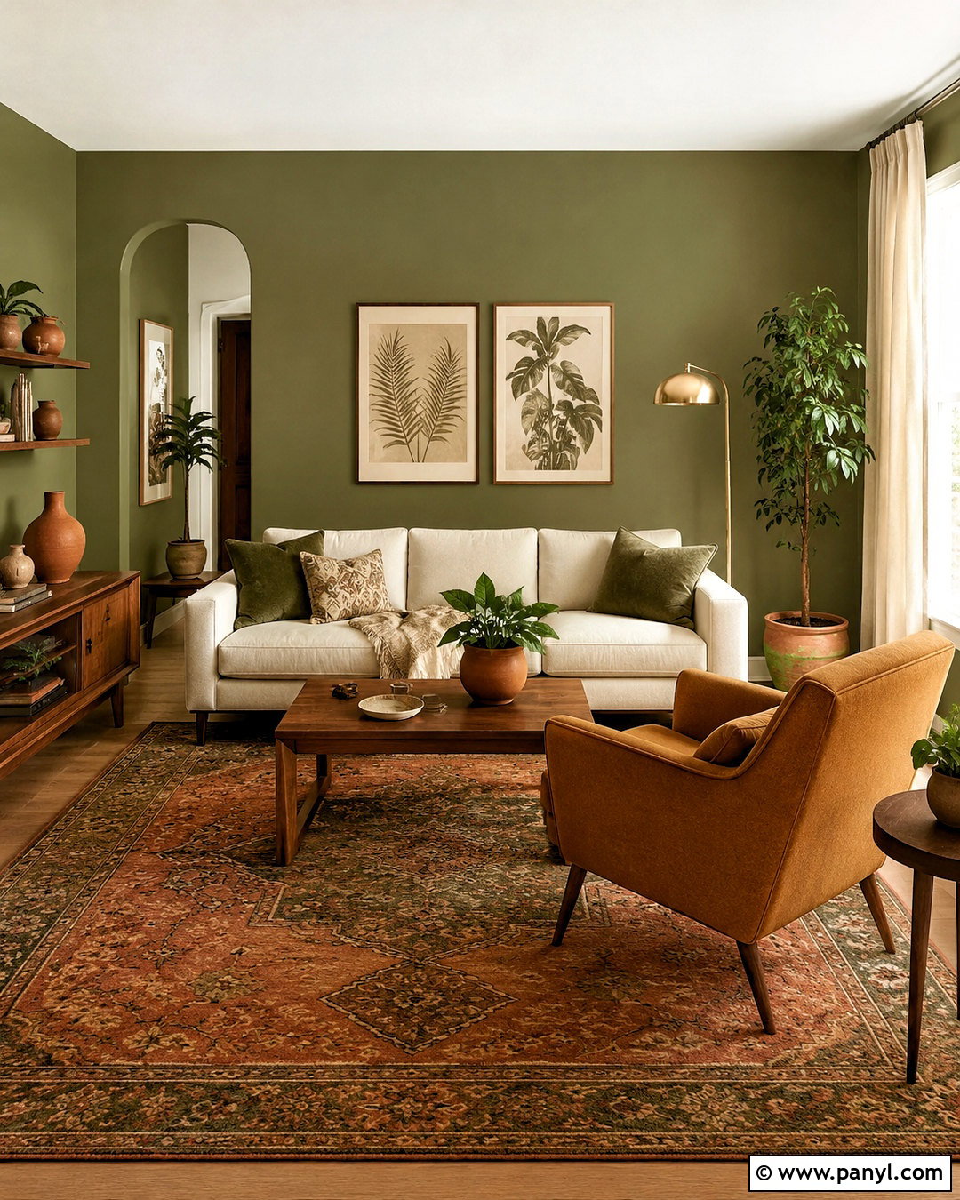 Olive Green And Ochre Living Room - 20 living room color combination ideas