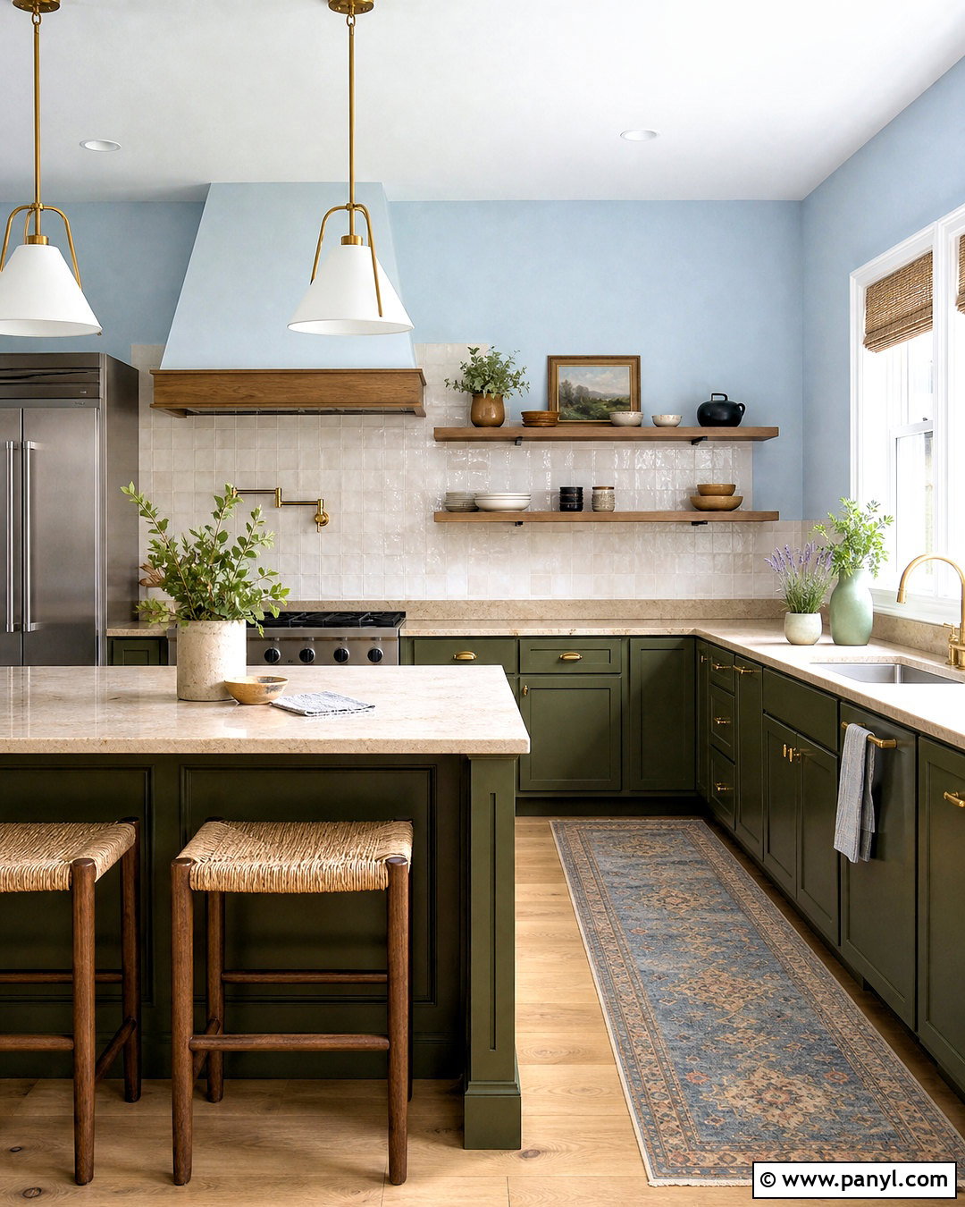 Olive Green And Pale Blue Interior Paint Scheme - 20 interior paint schemes