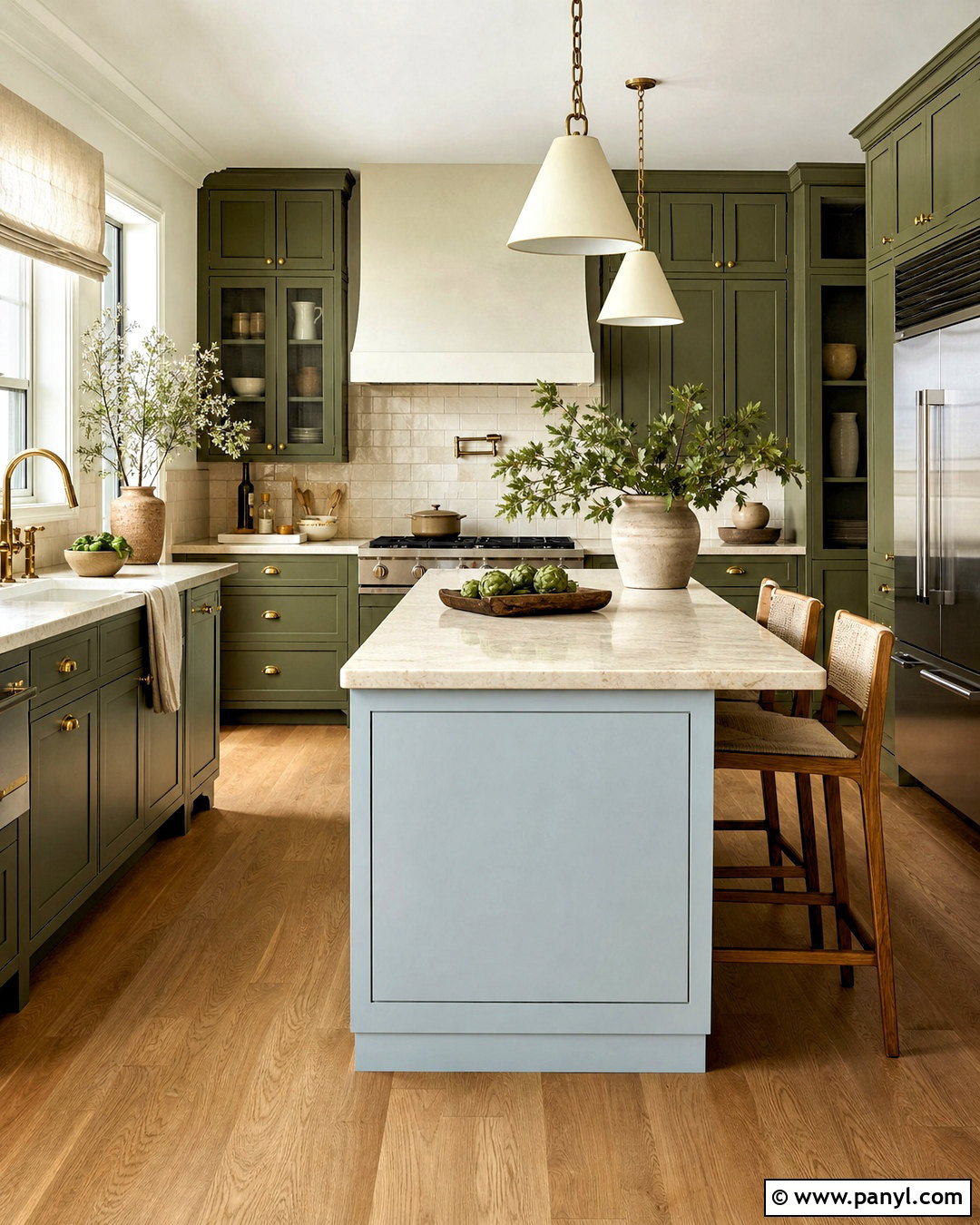 Olive Green And Pale Blue Kitchen Palette - 20 kitchen color palette ideas
