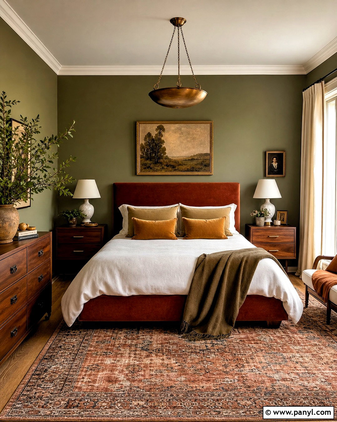 Olive Green And Rust Bedroom - 20 aesthetic room color ideas bedroom ideas