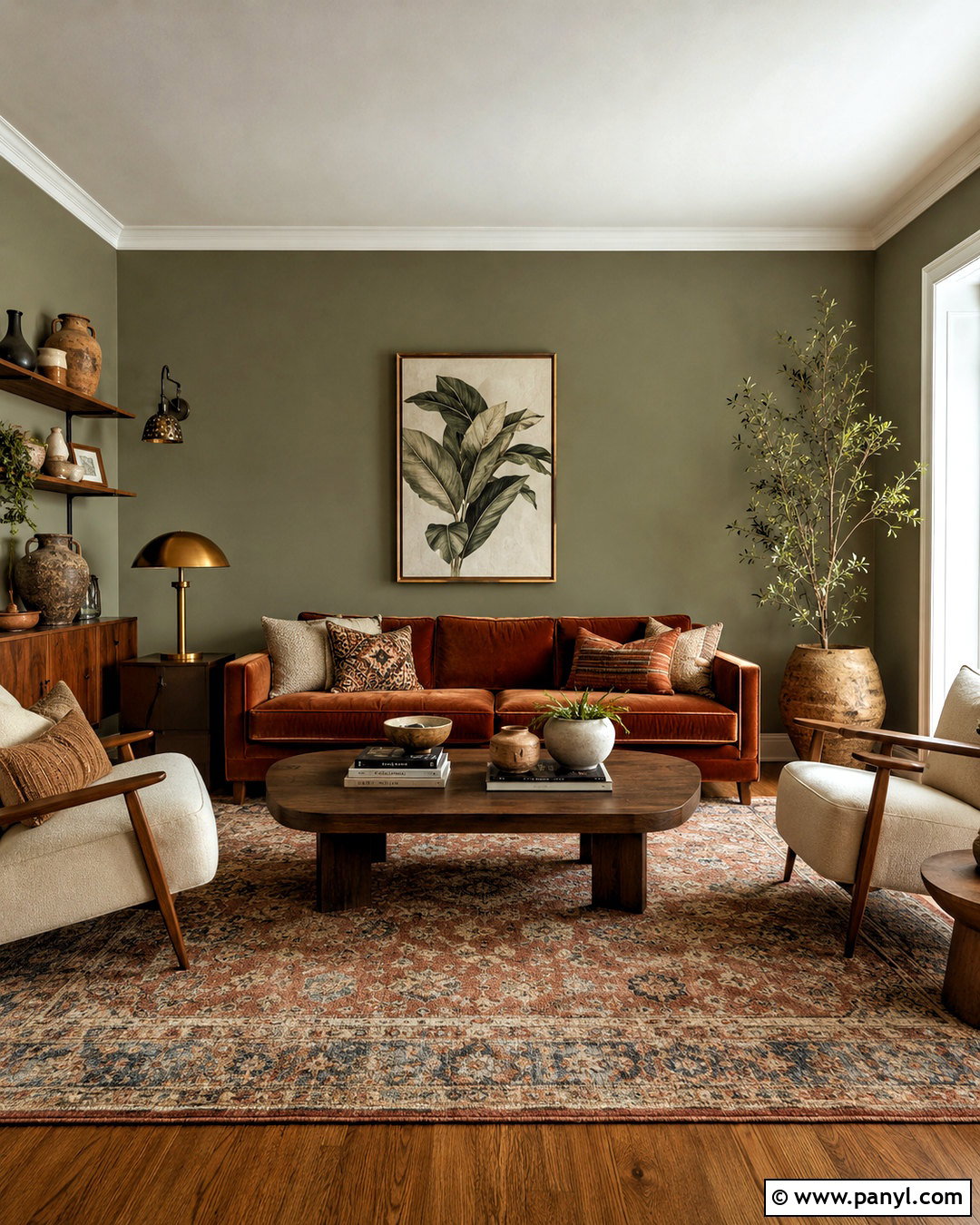Olive Green And Rust Living Room - 20 color combinations home living rooms