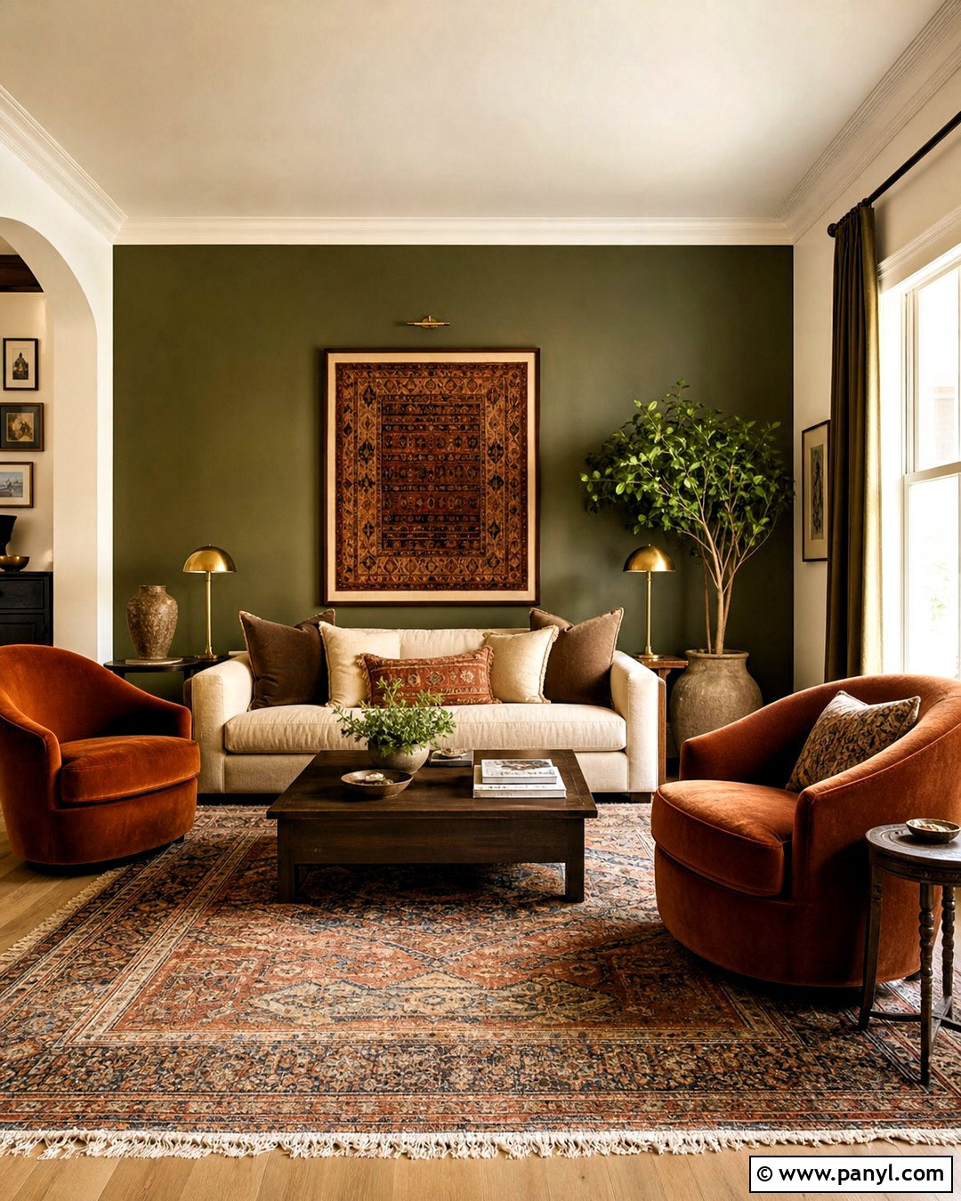 Olive Green And Rust Orange Living Room - 20 olive green living room color scheme ideas