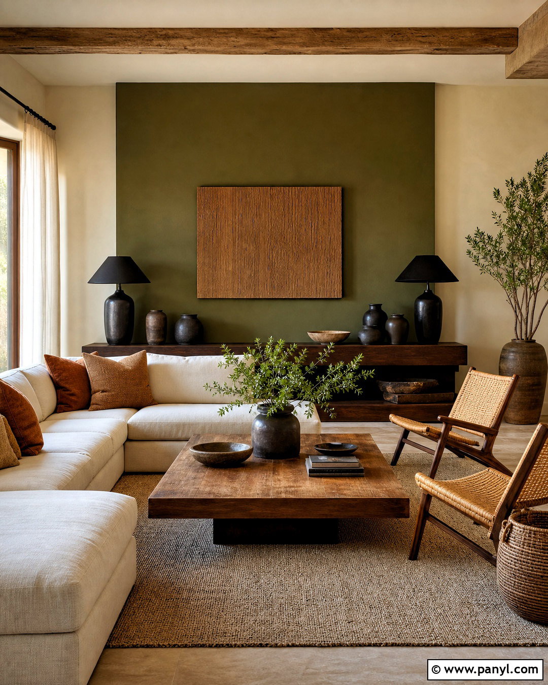 Olive Green And Sand Living Room - 20 asian paints royale living rooms colour ideas
