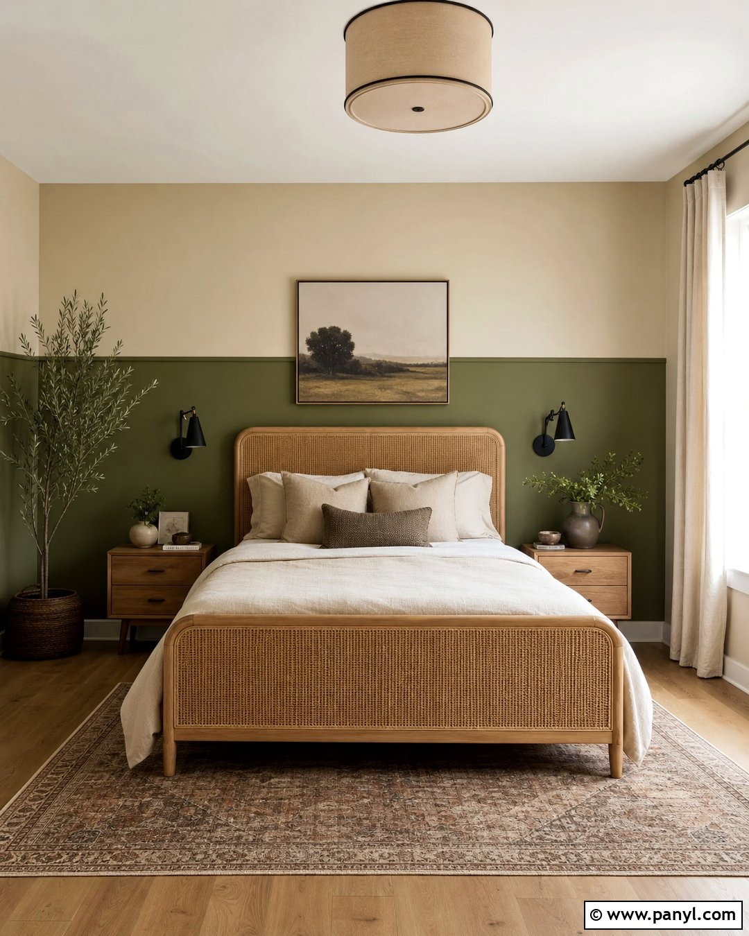Olive Green And Sand Two Tone Walls - 45 two tone walls