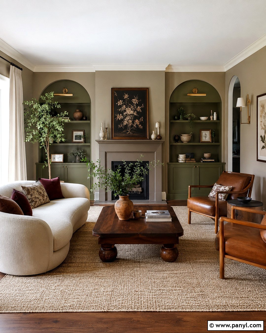 Olive Green And Soft Taupe Living Room Walls - 20 Living Room Color Combination Wall Ideas