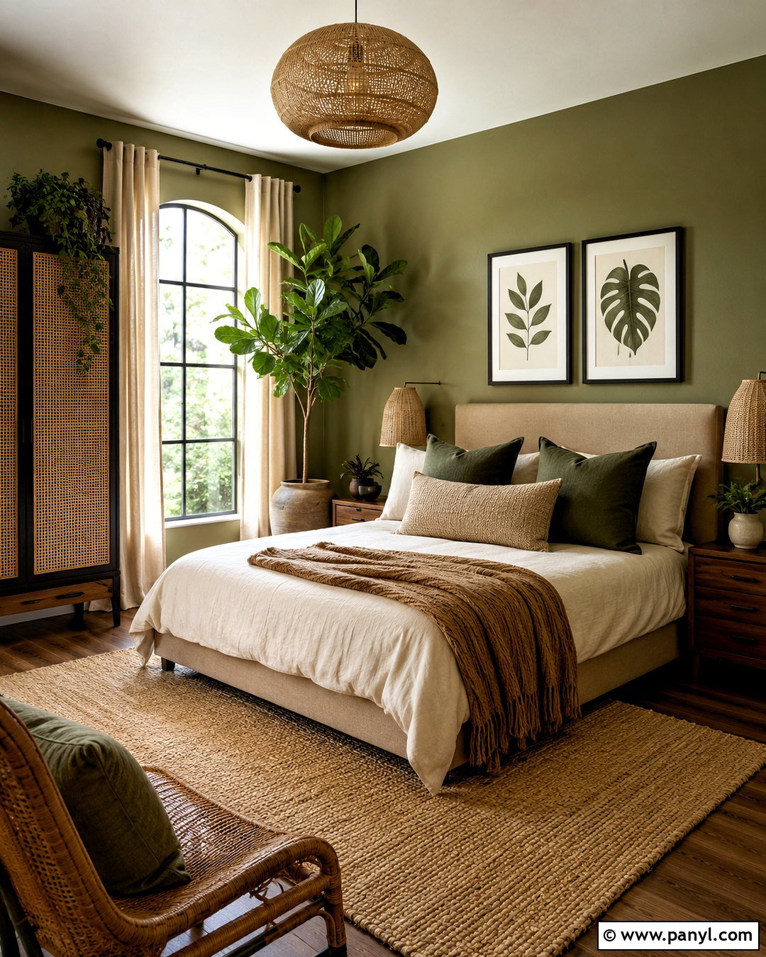 Olive Green And Tan Boho Bedroom - 20 boho bedroom color palettes