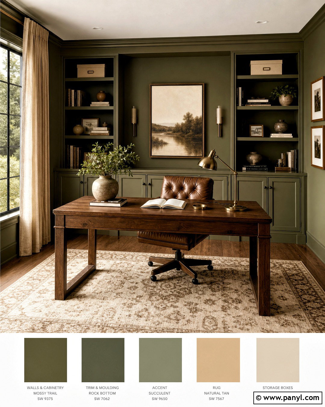 Olive Green And Walnut Wall Color Palette - 20 wall color palette ideas