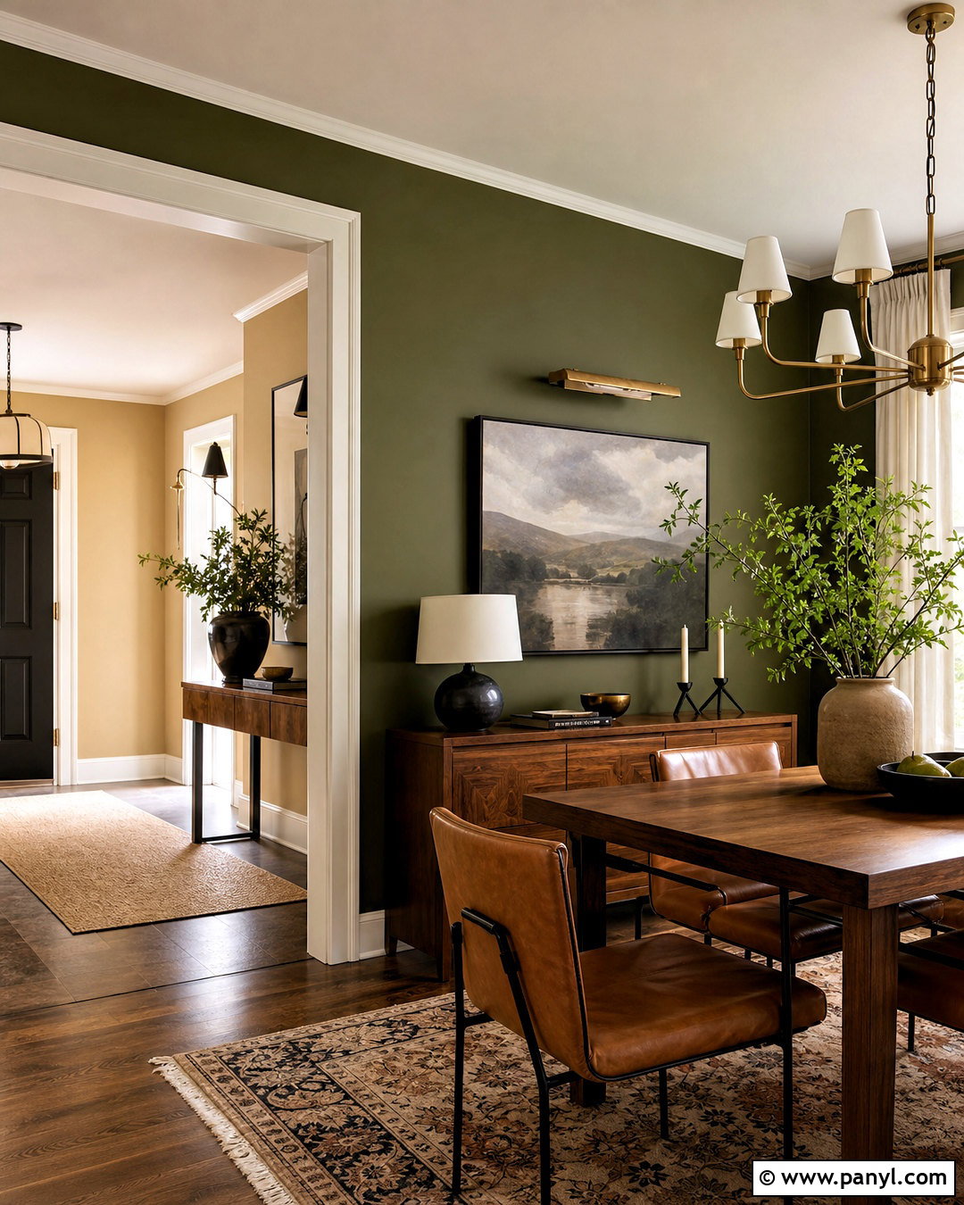 Olive Green And Warm Beige Interior Paint Scheme - 20 interior paint colors schemes