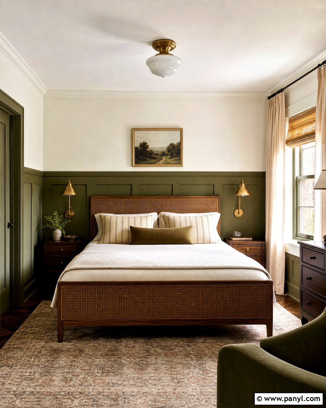 Olive Green And Warm White Bedroom Walls - 20 two color bedroom walls