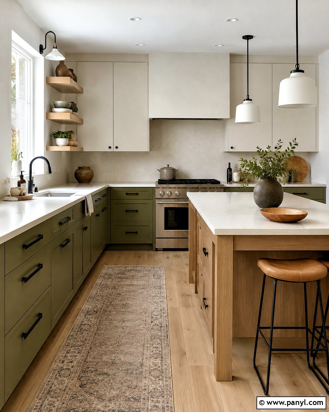 Olive Green And Wood Kitchen - 20 olive kitchen ideas