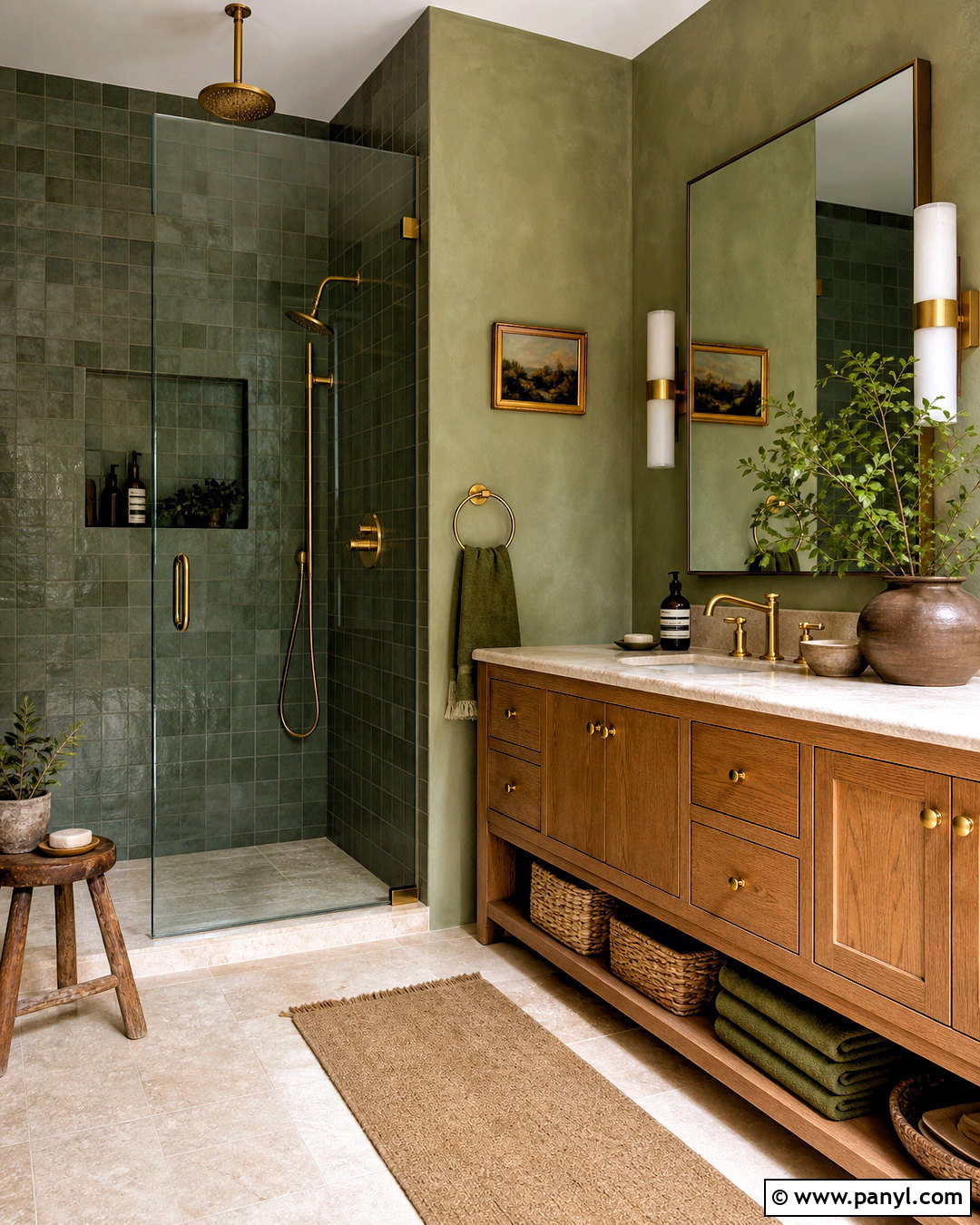 Olive Green Bathroom - 20 all green bathroom ideas