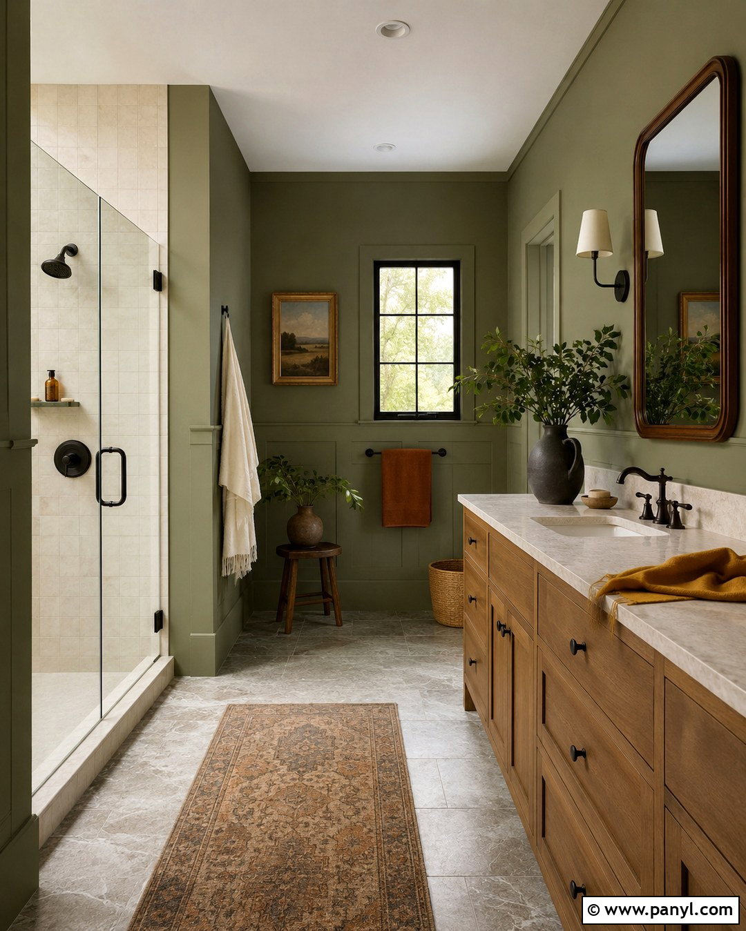Olive Green Bathroom Walls - 20 Fun Bathroom Wall Colors