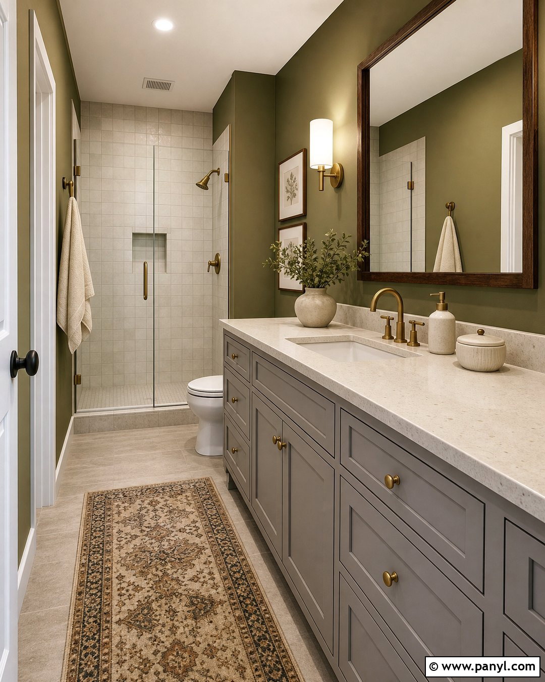 Olive Green Bathroom Walls - 35 grey vanity bathroom wall colors