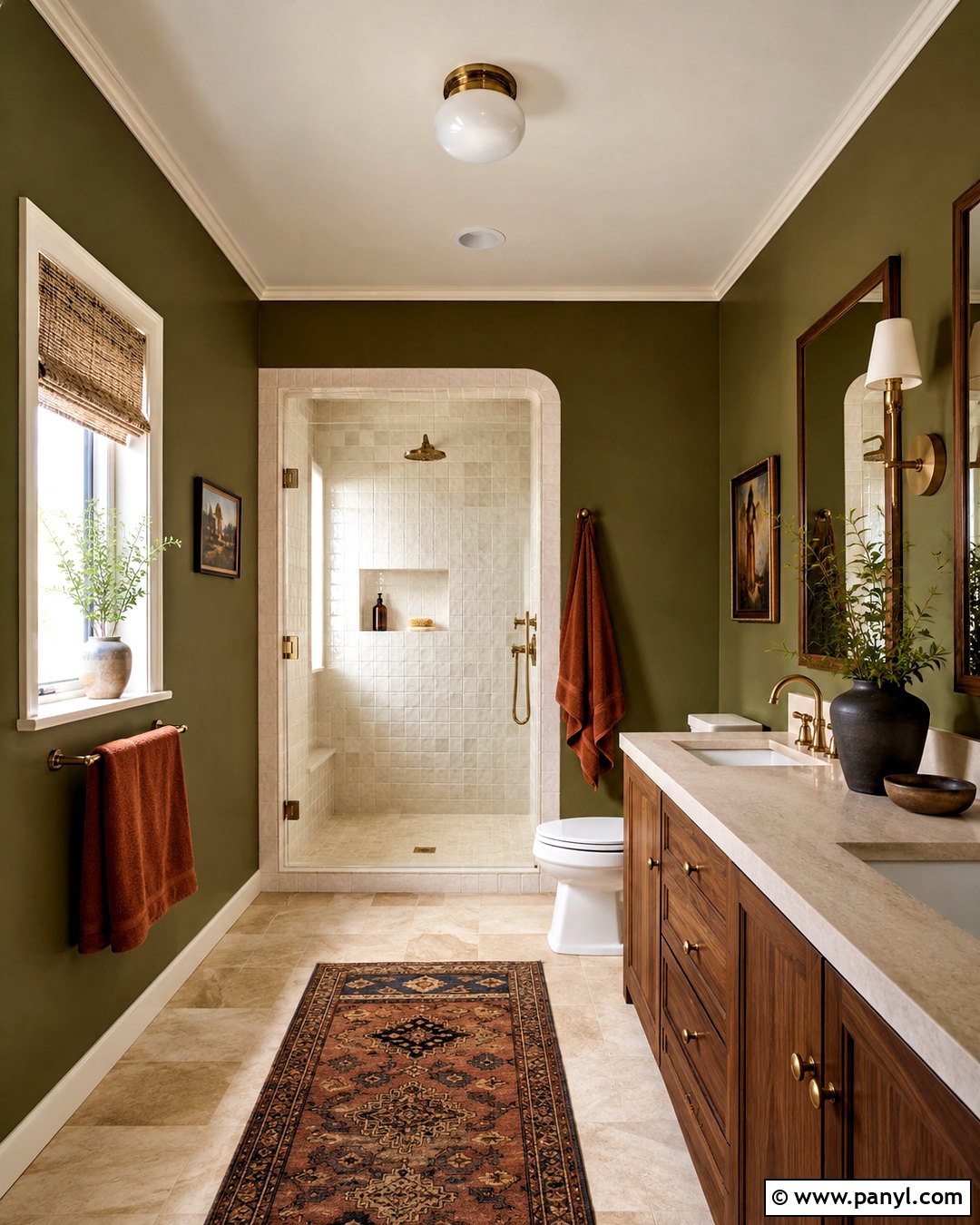 Olive Green Bathroom Walls - 40 bathroom wall color ideas